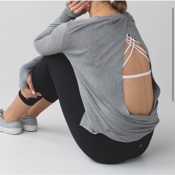 Lululemon Bring It Backbend Sweater Heathered Medium Grey Size - Picture 9 of 9